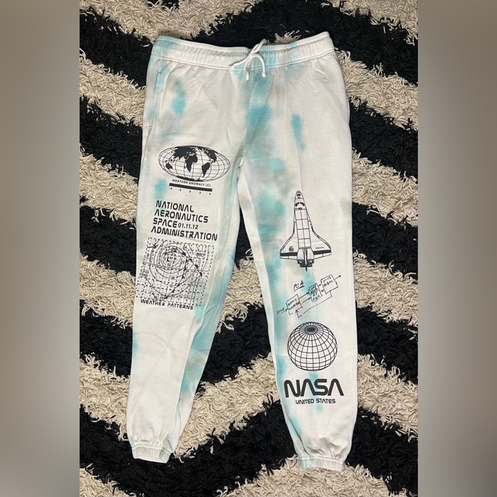 Blue Tie-dye NASA Pants